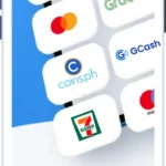1xBet iOS app screenshot: payment methods including GCash, PayMaya, GrabPay, coins.ph and 7-Eleven
