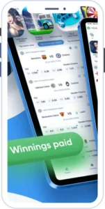 1xBet iOS app screenshot: pre-match football odds with 1X2 and double chance markets