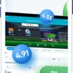 1xBet iOS app screenshot: match page with total, corners and double chance markets